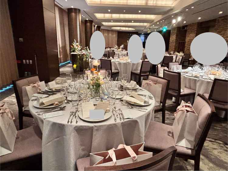 披露宴会場。人数によって部屋の大きさを調整できる点が良い