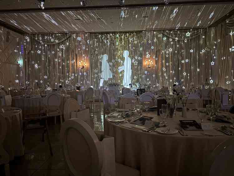 壮大なプロジェクションマッピングの演出