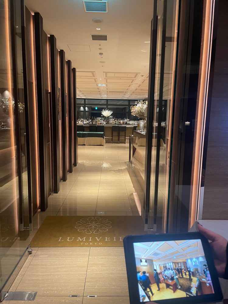 待合。使用中で中までは入れなかったがドリンクも出て広々と使えるとのこと。