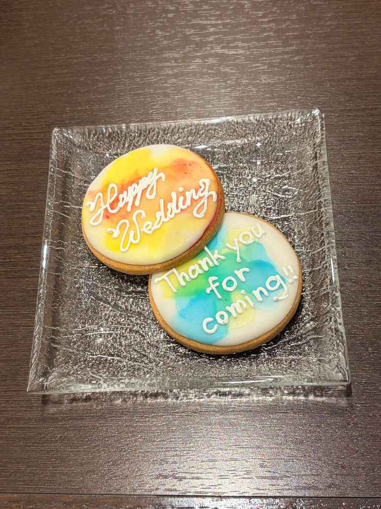 受付後、案内された席で出して頂いたアイシングクッキーで他の式場には無い気持ちの良いおもてなしでした。