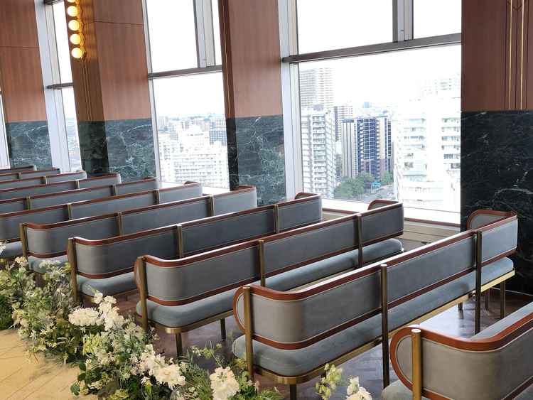 ホテルの最上階にチャペルがあるため外の景色が良かったです。