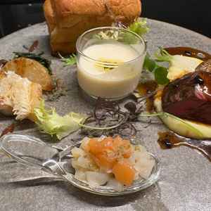 試食会メニューです。どれも美味しかったですが、自家製というデニッシュパンがとても美味しかったです。