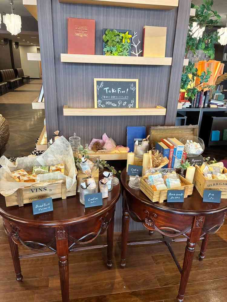 ゲスト用のフリーのお菓子。どれもおしゃれ。追加料金なしで提供していただける。