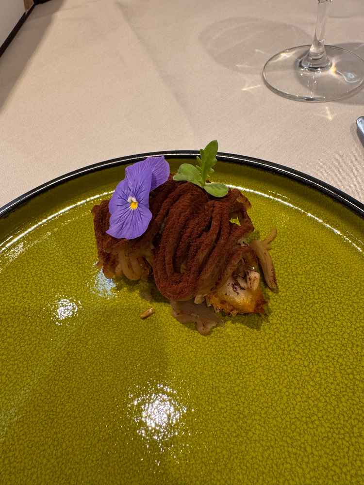1番衝撃を受けた魚料理。モンブラン仕立てでこだわり強く忘れられない味。