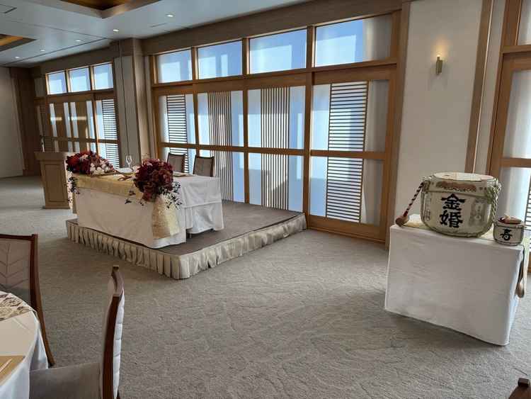 披露宴会場です。鏡開きができます。