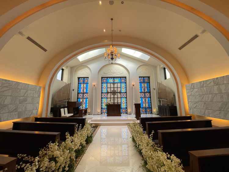 チャペル。扉を開けていただいた瞬間、とても素敵で感動しました。