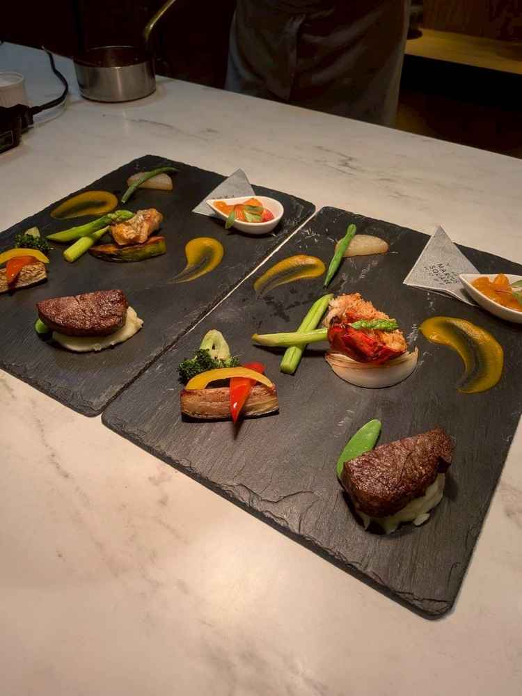 試食のお食事は目の前で仕上げてくれ、大変美味しかったです。