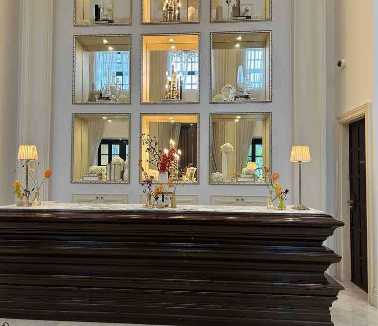 受付の場所もとても綺麗でウェルカムボードや他の飾りもおけるようなスペースでした。