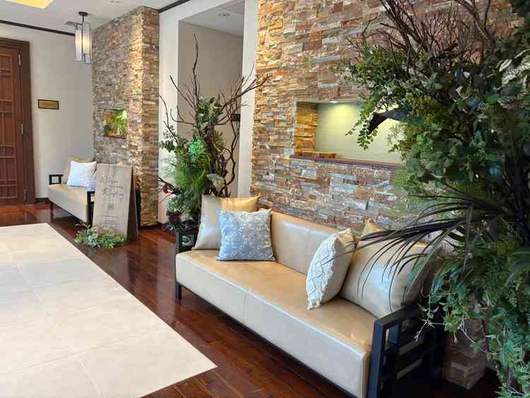 会場の後ろにあるスペース。親族との交流を考えられた配置とのことで魅力でした。