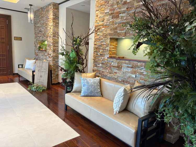 会場の後ろにあるスペース。親族との交流を考えられた配置とのことで魅力でした。