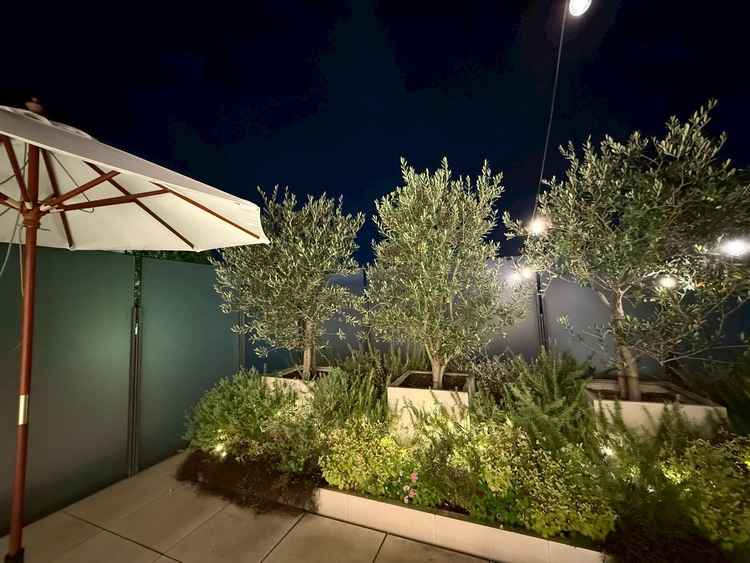 待合スペースの外のガーデン