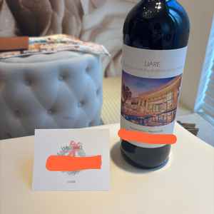 名前入りのワインをいただいた。