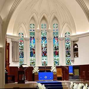 チャペルの写真です、ステンドグラスがきれいでした。