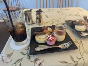 試食でいただいたデザート。とても美味しくデザートブッフェも追加したくなる。