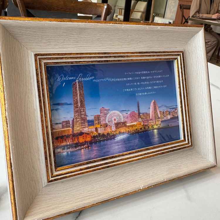 私たちの思い出の場所や名前の入ったプレートをご準備いただき、おもてなしを感じました。