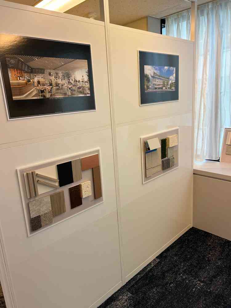 実際に内装で使われる材質を手で触れて確認出来た。