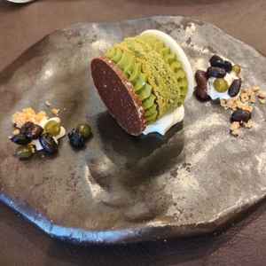 デザート、抹茶とチョコレート