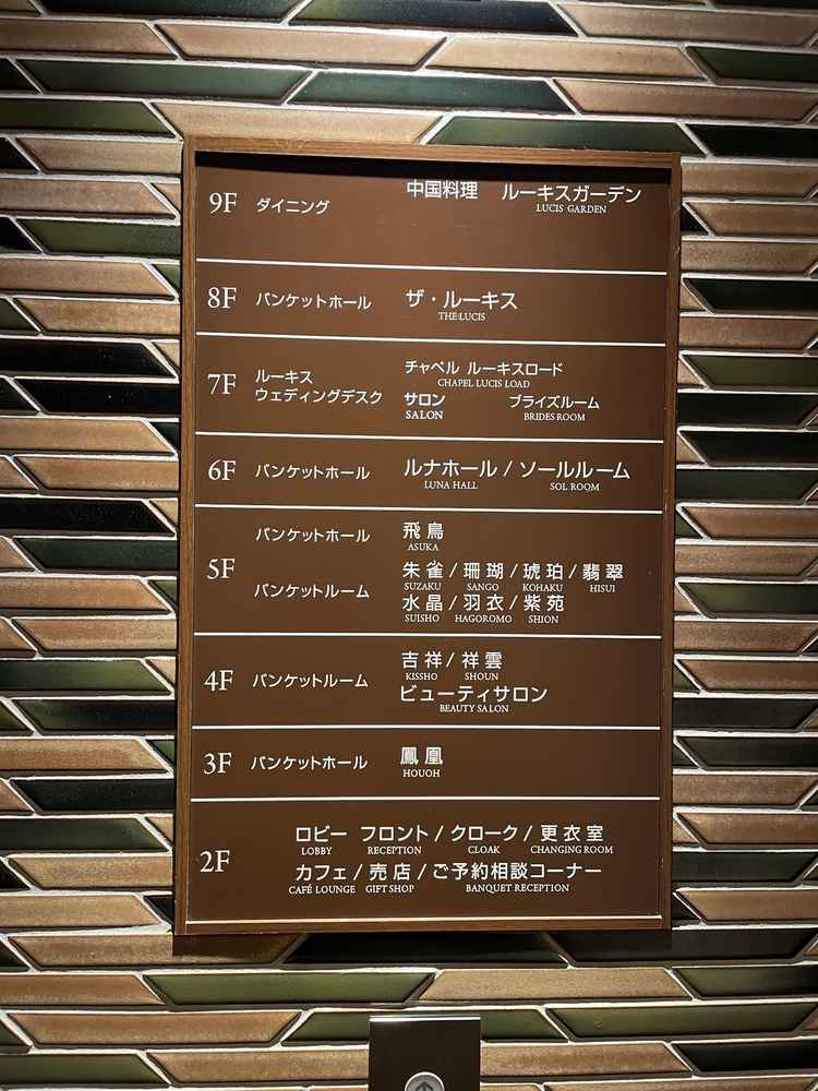 エレベーターの近くにあった、ビルの概要です。