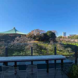 屋上からは、武道館とお掘りがきれいに見れました。桜や紅葉が綺麗に見れるそうです。