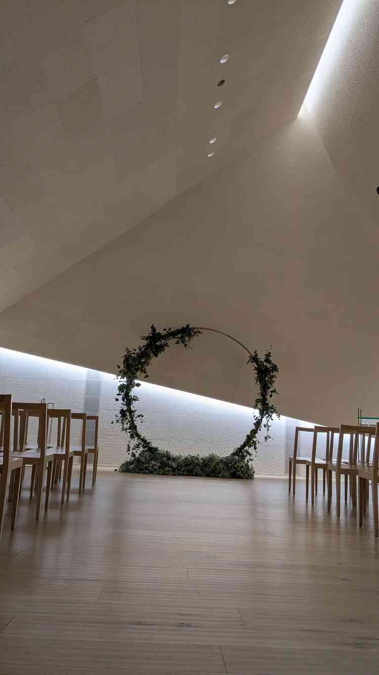 式場。和紙の壁で素敵だった