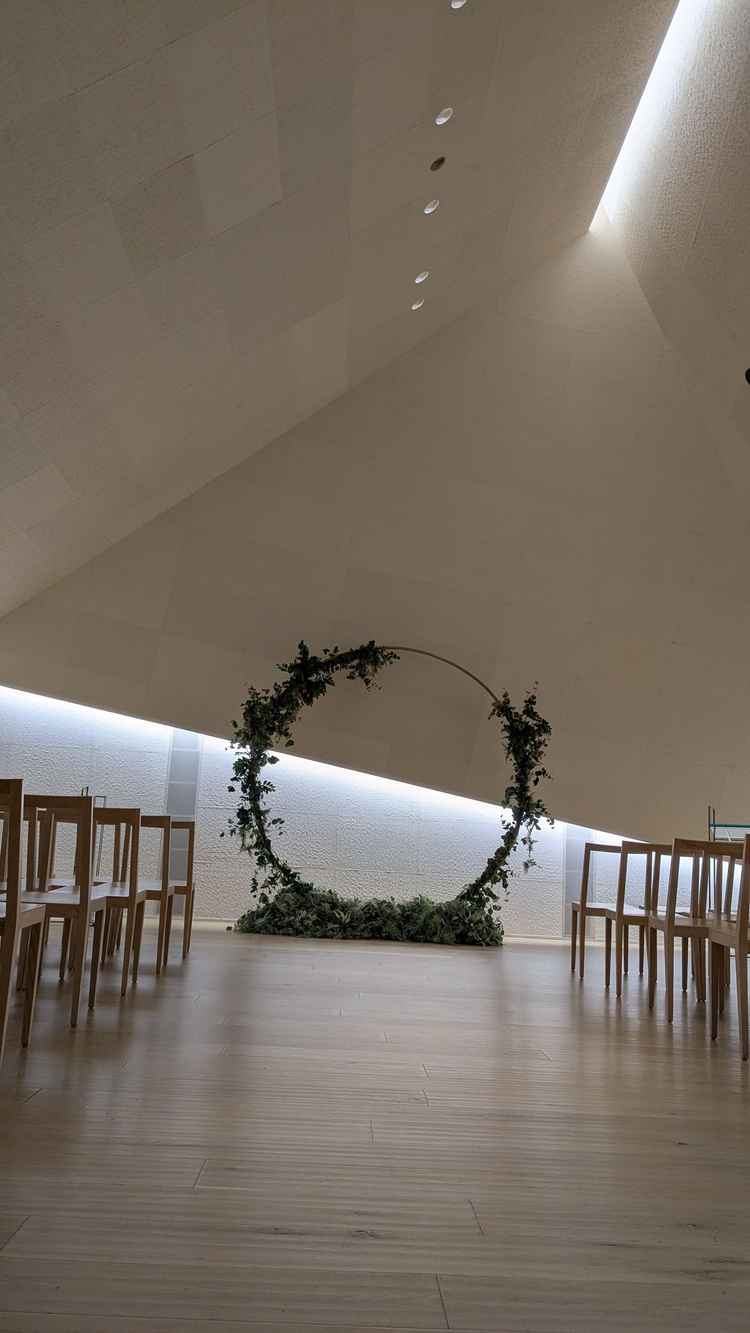 式場。和紙の壁で素敵だった