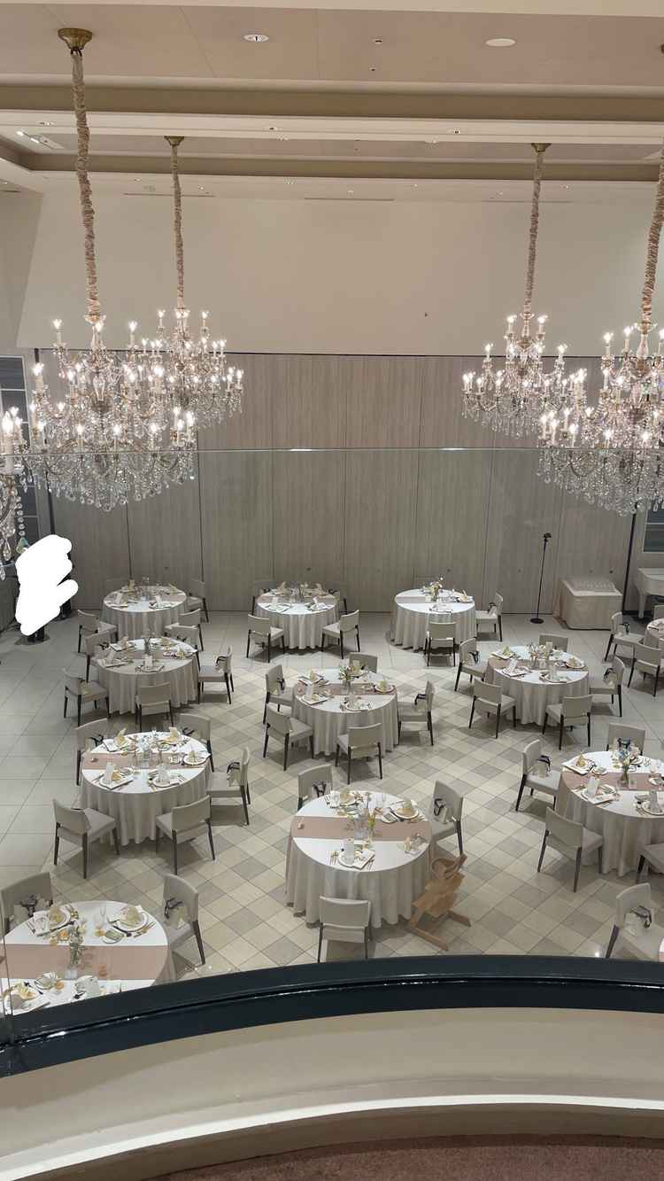 階段から見た景色。会場全体が見えた。