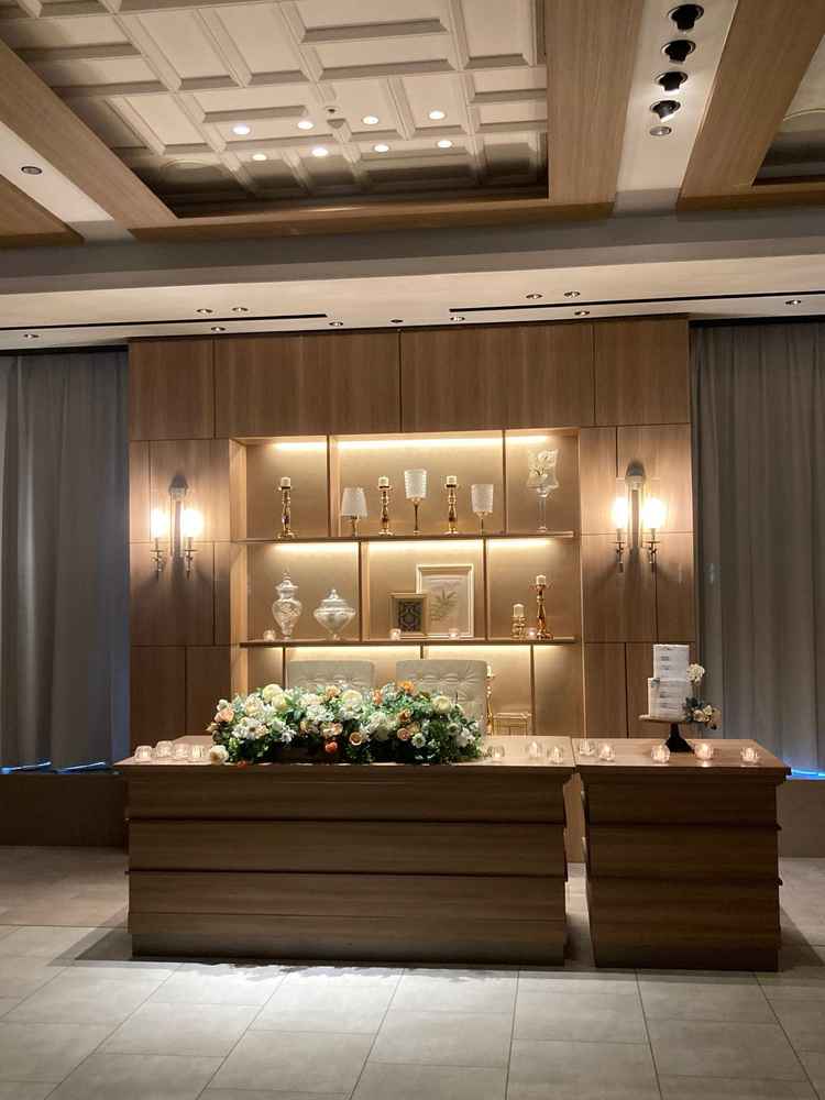 披露宴会場。キャンドルの演習が素敵でした