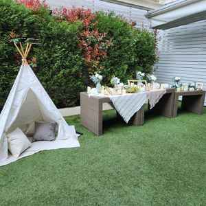 披露宴会場からガーデニングにも出ることができ、小さな子どもがいても退屈にならないと感じました。