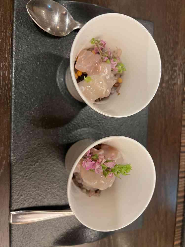 締めの鯛茶漬け。