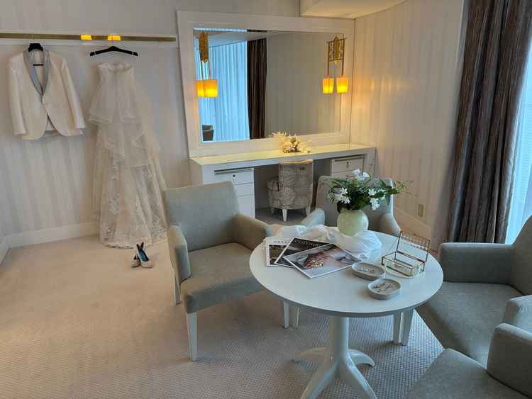 宿泊がついているので自分だけの空間で用意、式後は2人の時間を過ごせるのは素敵だと思った。