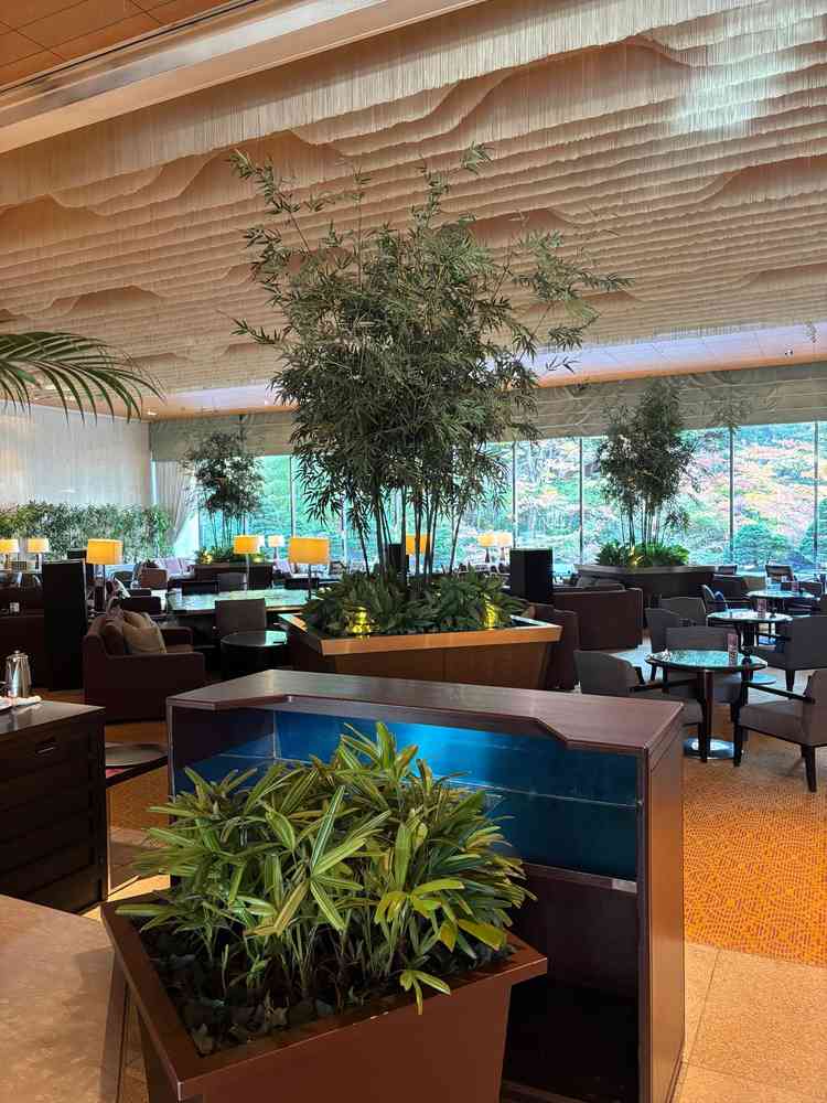 ロビー。庭園がバックに見えて綺麗です。