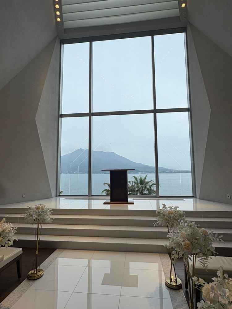 あいにくの曇りでしたが、桜島がとても綺麗に見えました。