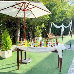 ガーデンにあるドリンクスペース。晴れた日には外でパーティーができるのが素敵です。