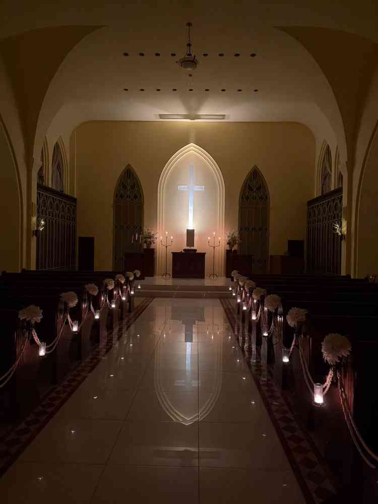 当日をイメージした、新婦入場時の暗転シーン。