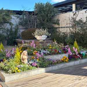 専属の庭師がいるようで、季節に合わせた花が咲いていて綺麗。