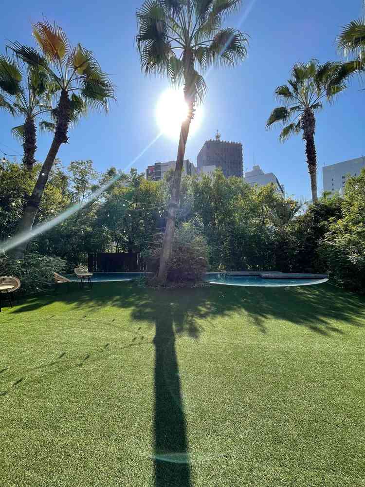 チャペルの外にあるお庭です。ここで色々な演出が出来るようで、海外のような挙式がしたい方はピッタリです