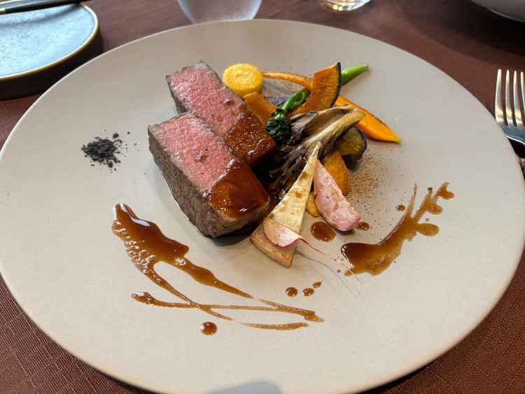 試食したステーキ。とても美味しかったです。