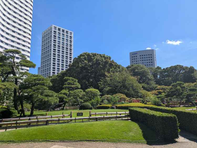前撮りで人気の日本庭園。チャペルや披露宴会場から見えることも多く、緑豊かな景色が素敵。