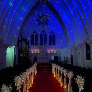 大聖堂の演出の一つであるプラネタリウムです。キャンドルの灯りと星空が相まって幻想的な雰囲気になります