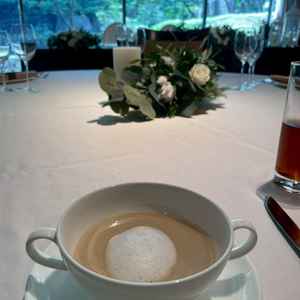 シャンピニオンのポタージュスープの試食は他のホテルではなかったのでとても美味しかった。