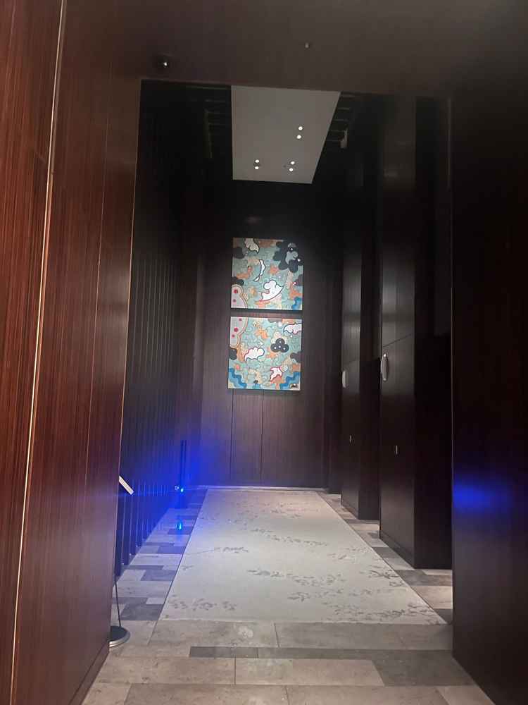 ホテルフロアの壁。ここもフォトスポットとして有名だそう。