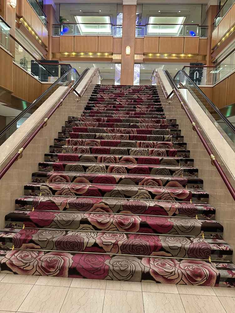ロビー中央に位置する階段はとても存在感があり、ここで写真を撮りたいと感じた。