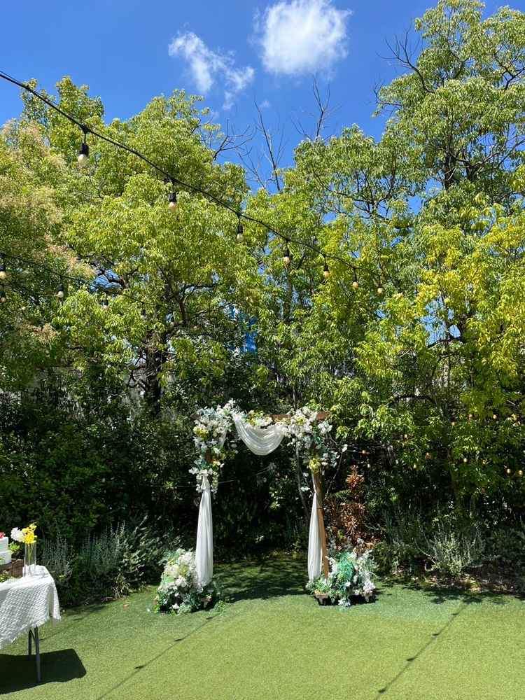 ガーデンの装飾がかわいくて、ナチュラルな雰囲気が好みでした。