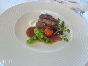 試食させていただいたお料理のメイン。フォアグラと牛フィレ肉でとても美味しかったです。