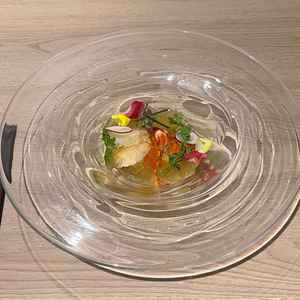 試食のオマール海老と帆立の前菜