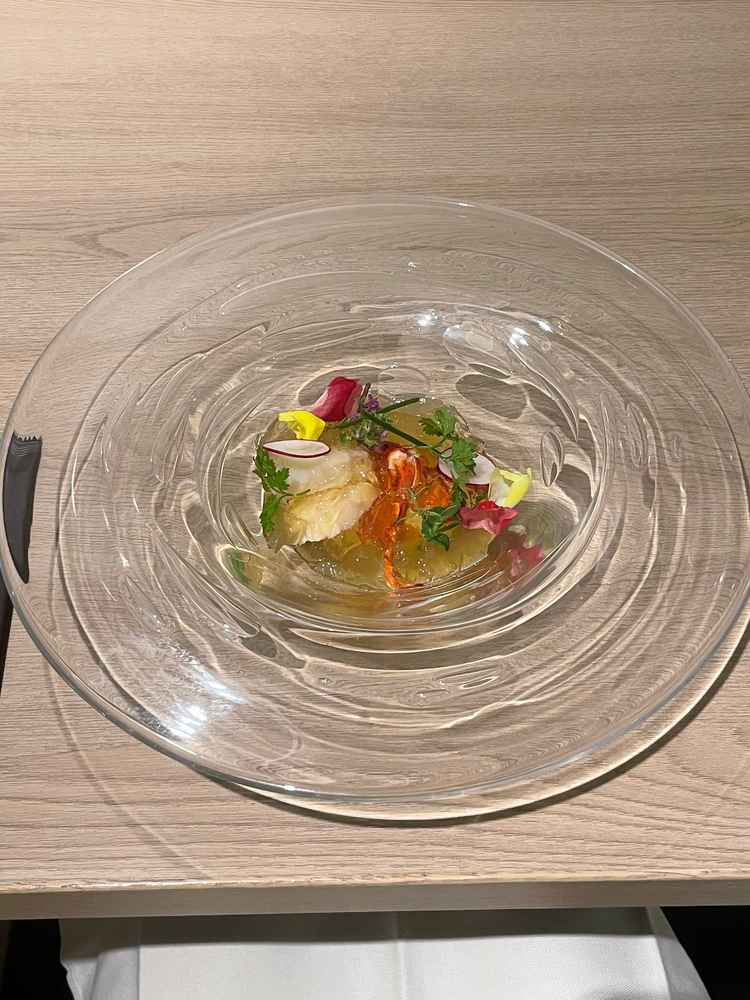 試食のオマール海老と帆立の前菜