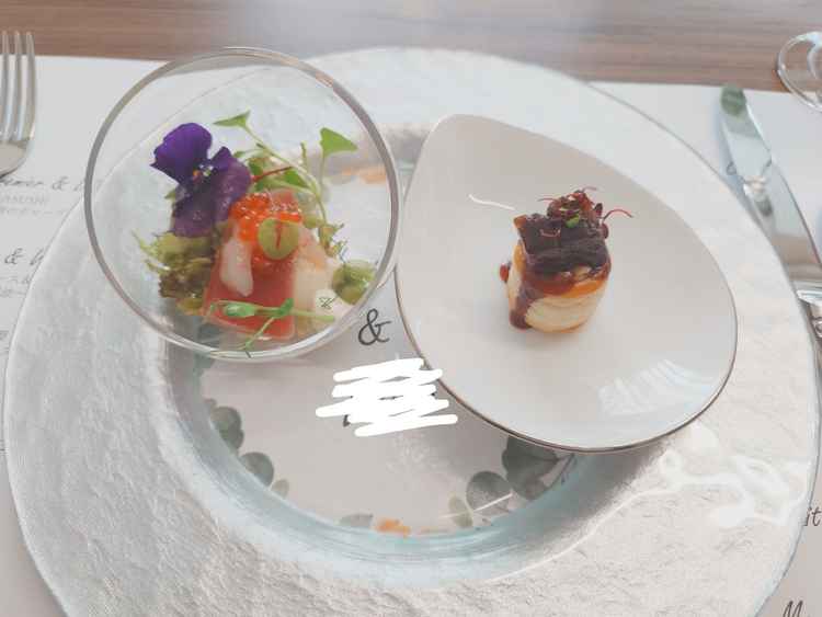 和洋折衷なコース料理の前菜