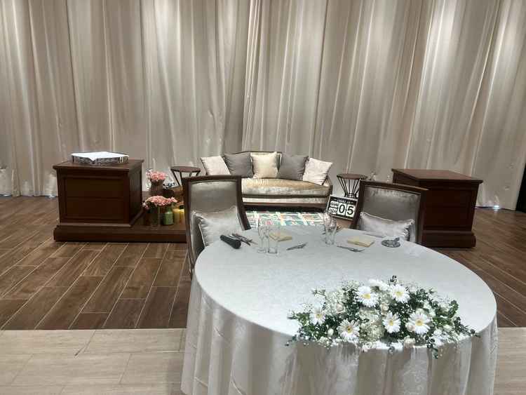 高砂を作ることも、ゲストの目線で設置することもできる。