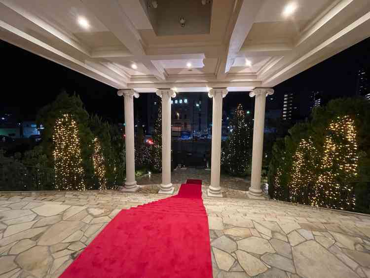 上から見るとこのような感じでした。絨毯はふわふわでした。