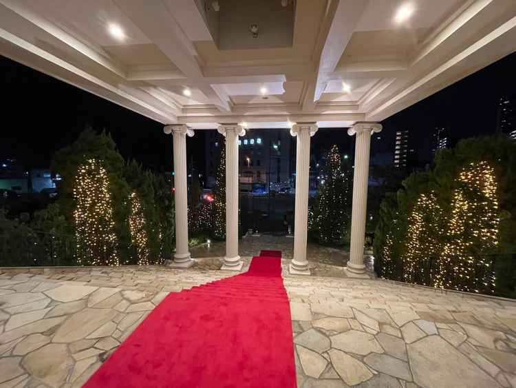 上から見るとこのような感じでした。絨毯はふわふわでした。